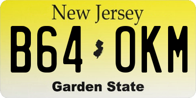 NJ license plate B64OKM