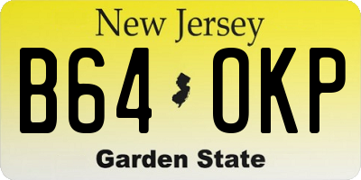 NJ license plate B64OKP