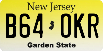 NJ license plate B64OKR