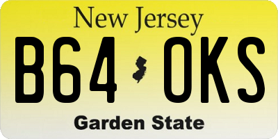 NJ license plate B64OKS
