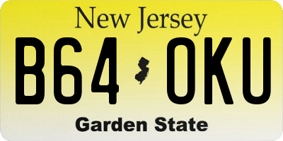 NJ license plate B64OKU
