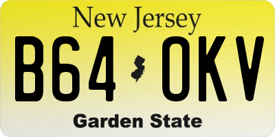 NJ license plate B64OKV