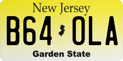 NJ license plate B64OLA