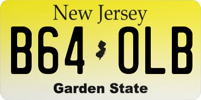 NJ license plate B64OLB