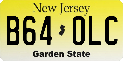 NJ license plate B64OLC