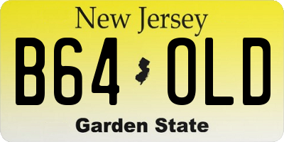 NJ license plate B64OLD