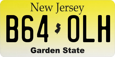 NJ license plate B64OLH