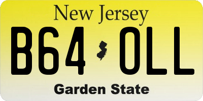 NJ license plate B64OLL