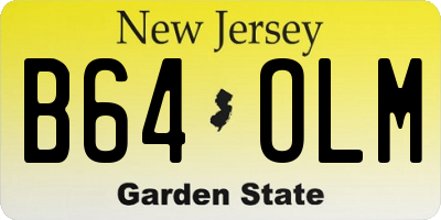 NJ license plate B64OLM