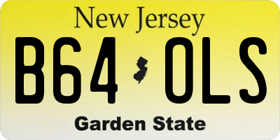 NJ license plate B64OLS