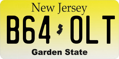 NJ license plate B64OLT