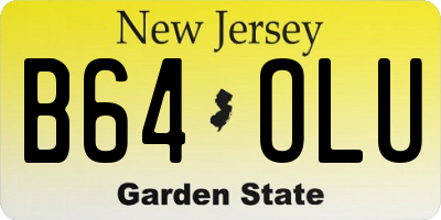 NJ license plate B64OLU
