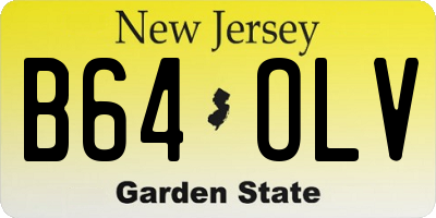 NJ license plate B64OLV