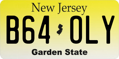 NJ license plate B64OLY