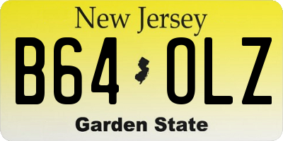 NJ license plate B64OLZ