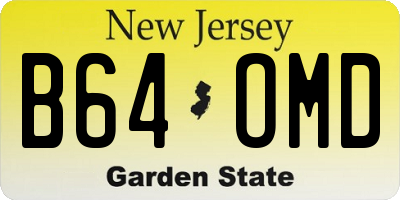 NJ license plate B64OMD