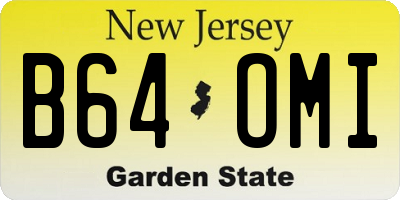 NJ license plate B64OMI