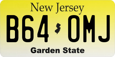 NJ license plate B64OMJ