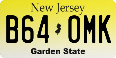 NJ license plate B64OMK