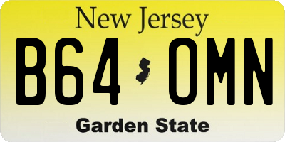 NJ license plate B64OMN