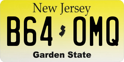 NJ license plate B64OMQ