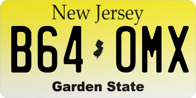 NJ license plate B64OMX