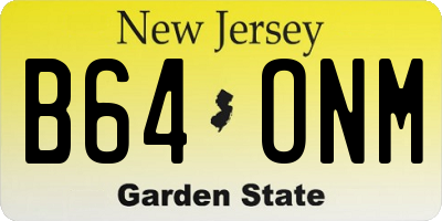 NJ license plate B64ONM