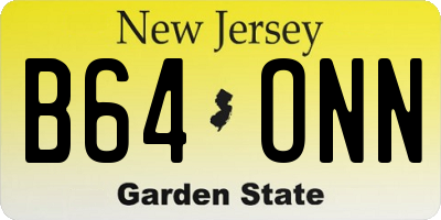 NJ license plate B64ONN