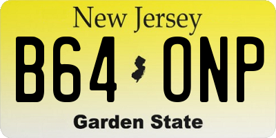 NJ license plate B64ONP