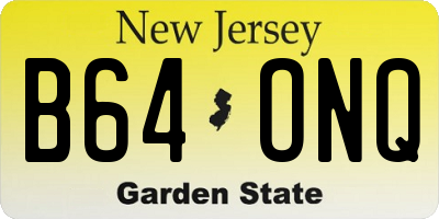 NJ license plate B64ONQ