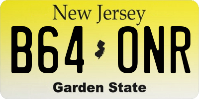 NJ license plate B64ONR