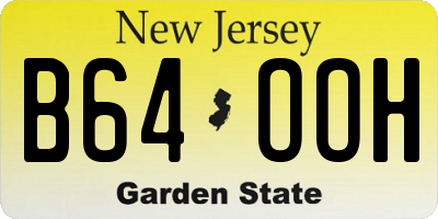 NJ license plate B64OOH
