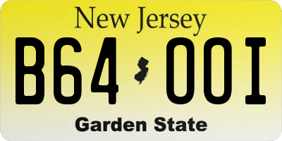 NJ license plate B64OOI