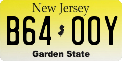 NJ license plate B64OOY