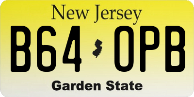 NJ license plate B64OPB