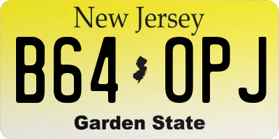 NJ license plate B64OPJ