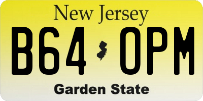 NJ license plate B64OPM