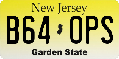 NJ license plate B64OPS