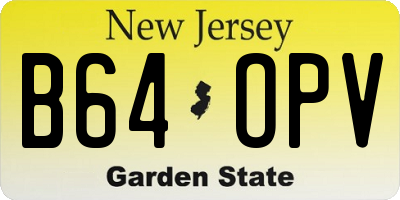 NJ license plate B64OPV