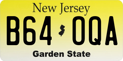 NJ license plate B64OQA