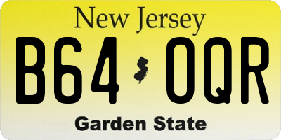 NJ license plate B64OQR