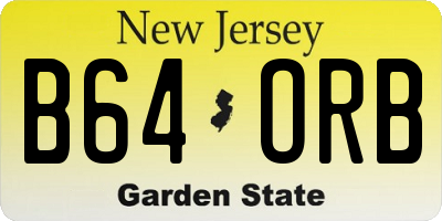 NJ license plate B64ORB