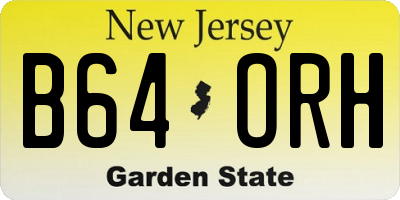 NJ license plate B64ORH