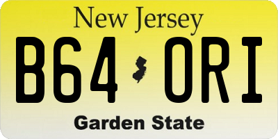 NJ license plate B64ORI