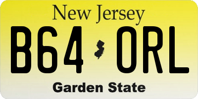 NJ license plate B64ORL