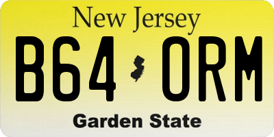 NJ license plate B64ORM