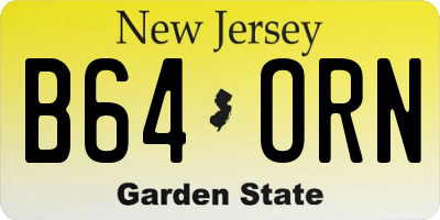 NJ license plate B64ORN