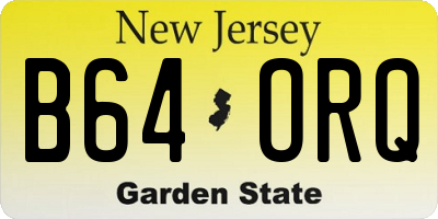 NJ license plate B64ORQ