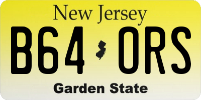 NJ license plate B64ORS