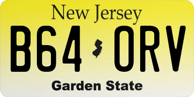 NJ license plate B64ORV